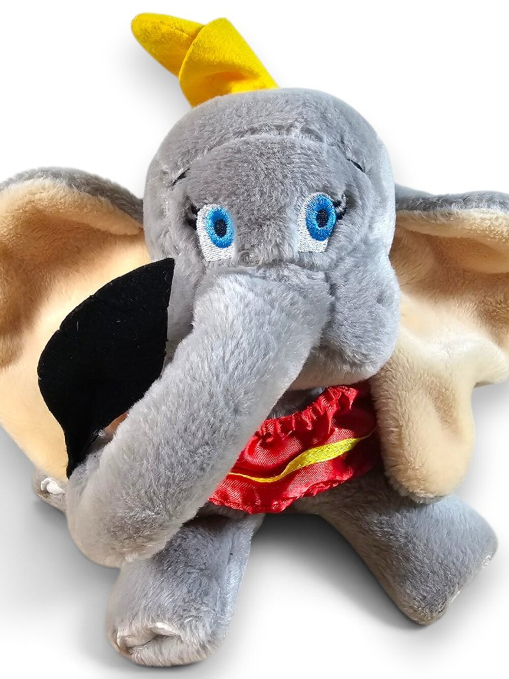 Walt Disney World Dumbo Elephant Beanbag Plush Toy Yellow with Tags Vintage 8"